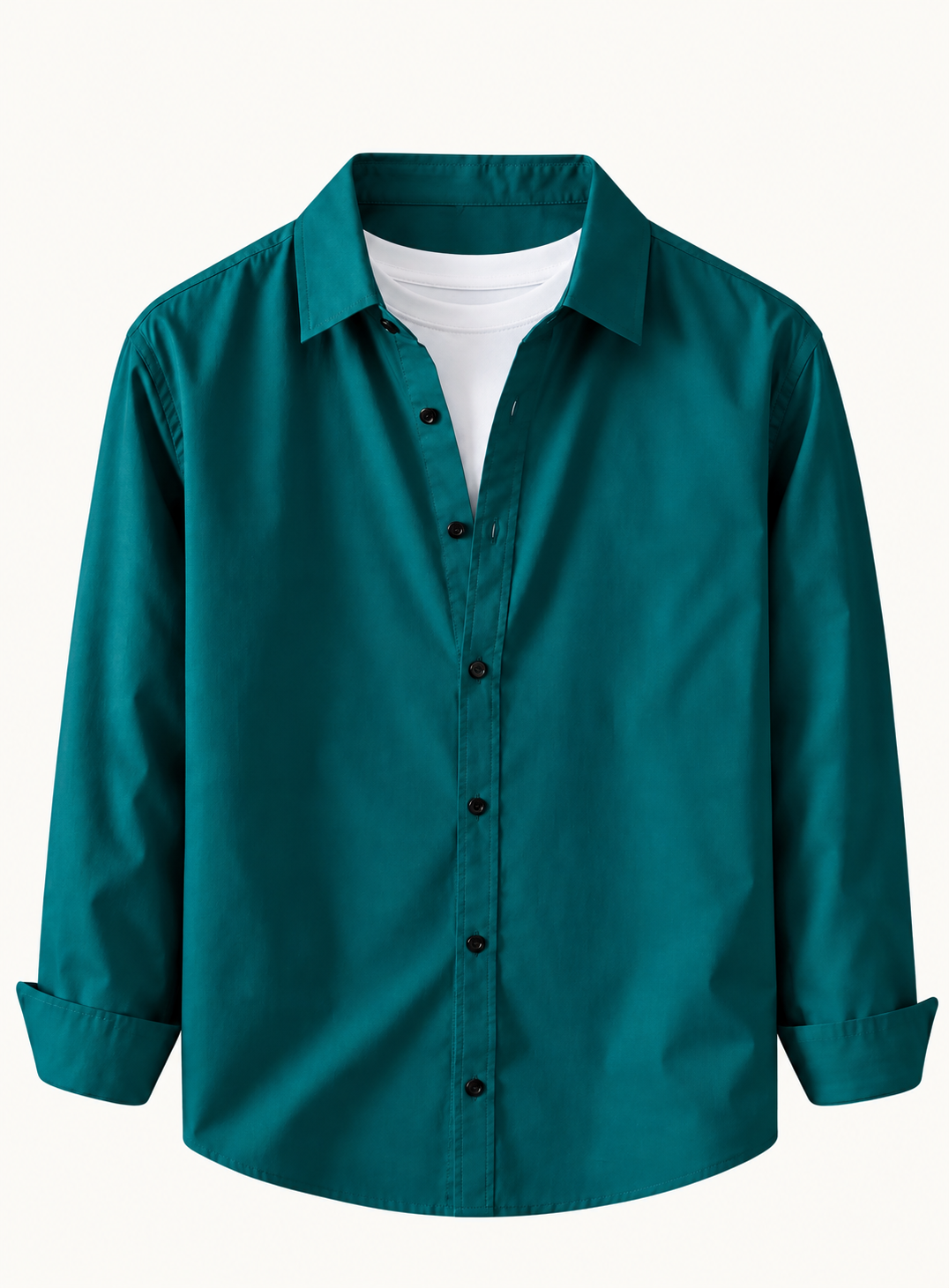 Men's Premium Cotton Blend Casual Shirt Combo of 3 – Teal , Cream & Navy Blue