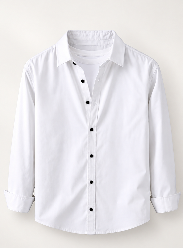 Men's Premium Cotton Blend Casual Shirt Combo - Black , Peach & White